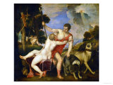 Venus and Adonis, 1553 Giclee Print by Titian (Tiziano Vecelli) 