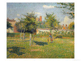 Morning Sun, Autumn, a Woman in an Orchard, Eragny, 1887 Reproduction procédé giclée par Camille Pissarro