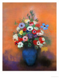 Anemones and Lilacs in a Blue Vase, after 1912 Giclee Print by Odilon Redon