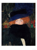 Lady with Hat and Feather Boa, 1909 Giclee Print by Gustav Klimt