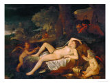 Reclining Venus and Amor, 1722-1728 reproduction procédé giclée par Nicolas Poussin