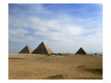 The Pyramids of Cheops, Chefren and Mykerinos, Old Kingdom, 4th Dynasty Lámina giclée