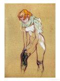 Woman Putting on Her Stockings, 1894 reproduction procédé giclée par Henri de Toulouse-Lautrec