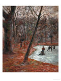 Skaters in the Park in Frederiksberg, 1884 Giclée-Druck von Paul Gauguin