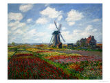 A Field of Tulips in Holland, 1886 Reproduction procédé giclée par Claude Monet