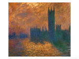 The Parliament in London, Stormy Sky Reproduction procédé giclée par Claude Monet