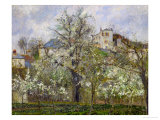 Trees and Flowers, Spring at Pontoise, 1877 Giclee Print by Camille Pissarro