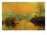 Setting Sun on the Seine at Lavacourt, Effect of Winter, 1880 Giclee Print by Claude Monet
