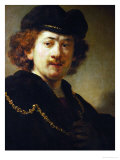 Portrait of the Artist with Cap and Gold Chain, 1633 Giclee Print by Rembrandt van Rijn 