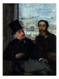 Edgar Degas and His Friend Evariste De Valernes (1816-1896), French Painter, circa 1865 Lámina giclée por Edgar Degas