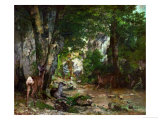 Deer Reserve at Plaisir Fontaine, 1866 reproduction procédé giclée par Gustave Courbet