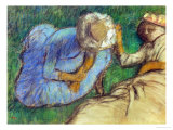 Young Women Resting in a Meadow Giclee Print by Edgar Degas
