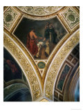 King Lykurgos Consults the Pythia, Frescos from the Spandrels of the Main Hall Giclee Print by Eugene Delacroix