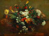 Kukat Giclee-vedos tekijänä Eugene Delacroix
