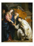 Mystic Engagement of the Beatified Hermann Joseph with the Virgin Mary, 1630 Reproduction procédé giclée par Sir Anthony Van Dyck