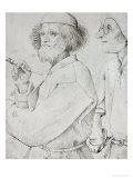 Painter and Patron (With Brueghel's Self-Portrait), Drawing Lámina giclée por Pieter Bruegel the Elder