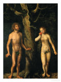 Adam and Eve Giclee Print by Lucas Cranach the Elder