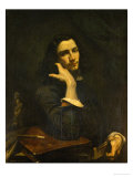 The Man with the Leather Belt, Self-Portrait, 1846 reproduction procédé giclée par Gustave Courbet