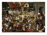 Fight Between Carnival and Lent, 1559 Reproduction procédé giclée par Pieter Bruegel the Elder