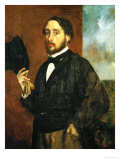 Self-Portrait: Degas Lifting His Hat Giclee Print by Edgar Degas