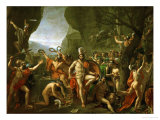Leonidas at the Thermopylae Reproduction procédé giclée par Jacques-Louis David