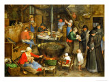 The Visit at the Leasehold Farm, circa 1597 Giclee Print by Jan Brueghel the Elder