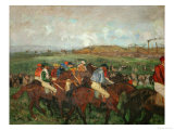 A Gentlemen's Race, Before the Start, 1862 and 1882 Giclée-Druck von Edgar Degas