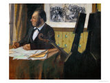 Louis-Marie Pilet, Cellist in the Orchestra of the Paris Opera, circa 1868-1869 Giclee Print by Edgar Degas