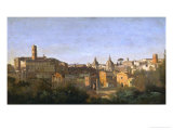 The Roman Forum Seen from the Farnese Gardens Giclee Print by Jean-Baptiste-Camille Corot