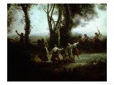 The Dance of the Nymphs (Une Matinee) reproduction procédé giclée par Jean-Baptiste-Camille Corot