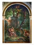 Jacob Wrestling with the Angel, 1850 Reproduction procédé giclée par Eugene Delacroix