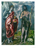 Saints John the Baptist (Left) and John the Evanglist (Right) Giclee Print by El Greco 
