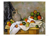Curtain, Jug and Bowl of Fruit, 1893-1894 Giclee Print by Paul Cézanne