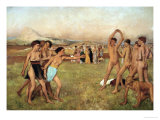 Young Spartans Exercising, Around 1860, Reworked Until 1880 Lámina giclée por Edgar Degas