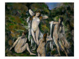 Four Bathers, 1888-1890 reproduction procédé giclée par Paul Cézanne