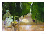 A Wetnurse in the Luxembourg Garden reproduction procédé giclée par Edgar Degas