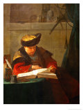 A Chemist in His Laboratory or a Philosopher Reading reproduction procédé giclée par Jean-Baptiste Simeon Chardin