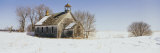Abandoned Schoolhouse on a Snow-Covered Landscape, Friberg Township, Minnesota, USA Photographic Print by Panoramic Images 
