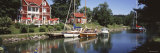 Leisure Boats, Red Hotel, Gota Kanal, Gotland, Sweden Photographic Print by Panoramic Images 