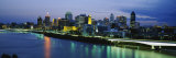 Skyscrapers Lit Up at Dusk, Brisbane, Queensland, Australia Photographic Print by Panoramic Images 