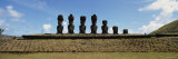 Moai Statues in a Row, Tahai Archaeological Site, Rano Raraku, Easter Island, Chile Photographic Print by Panoramic Images 