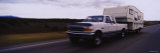 Pick-Up Truck with Camper on a Highway Photographic Print by Panoramic Images 