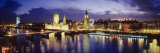 Buildings Lit Up at Dusk, Big Ben, Houses of Parliament, London, England Photographic Print by Panoramic Images 