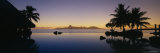 Silhouette of a Tourist Resort, Tahiti Beachcomber Resort, Papeete, Tahiti, French Polynesia Fotografie-Druck von Panoramic Images 