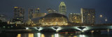 Buildings Lit Up at Night, Esplanade Bridge, Esplanade Drive, Singapore Pósters por Panoramic Images Buildings Lit Up at Night, Esplanade Bridge, Esplanade Drive, Singapore Pósters por Panoramic Images