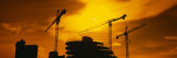Silhouette of Cranes at a Construction Site, London, England Fotografie-Druck von Panoramic Images 