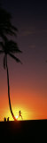 Silhouette of a Woman Running on the Beach, Magic Island, Hawaii, USA Photographic Print by Panoramic Images 