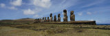 Moai Statues in a Row, Tahai Archaeological Site, Rano Raraku, Easter Island, Chile Photographie par Panoramic Images 
