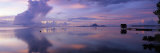 Silhouette of a Hut in the Sea, Bora Bora, French Polynesia Photographic Print by Panoramic Images 