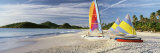 Sail Boats on the Beach, Antigua, Caribbean Islands Photographic Print by Panoramic Images 